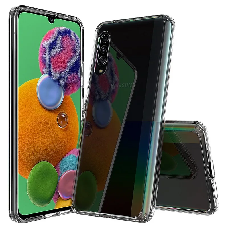 Для samsung A90 5G чехол 6,7 ''Кристальный Гибридный Бампер прозрачная твердая акриловая задняя крышка для samsung Galaxy A90 5G чехол для телефона A 90 A908 - Цвет: clear