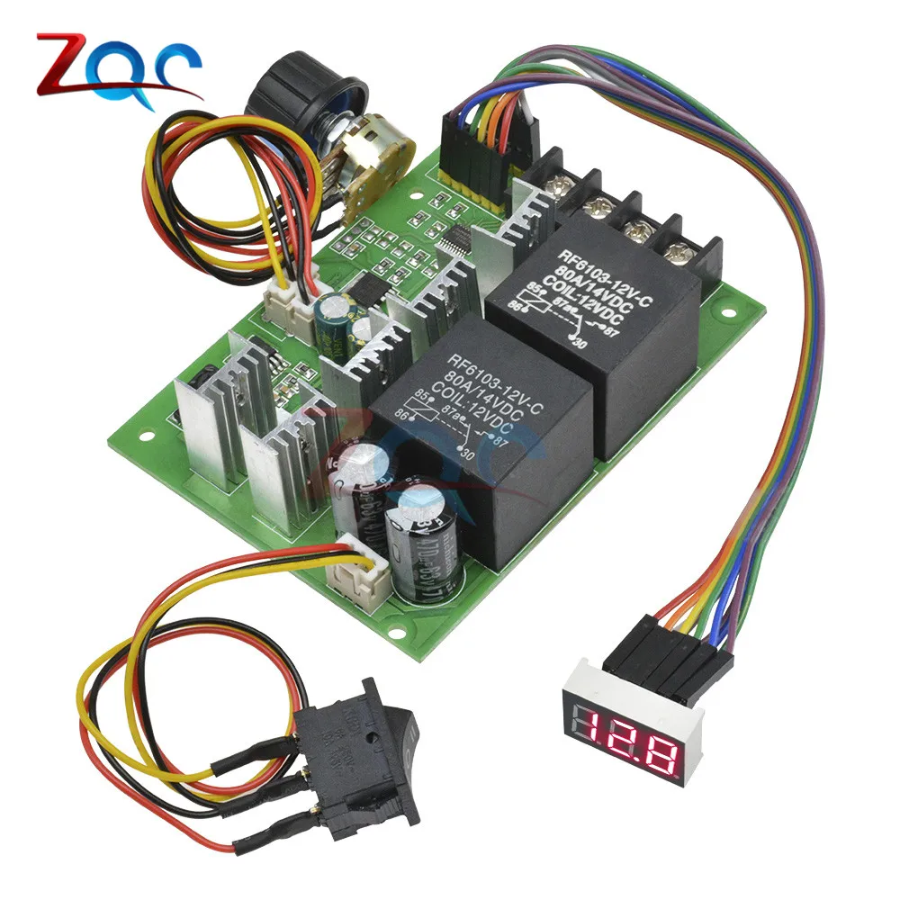 PWM контроллер скорости мотора постоянного тока DC10-55V цифровой дисплей 0~ Регулируемый приводной Модуль входного сигнала макс 60A 12V 24V 36V 48V