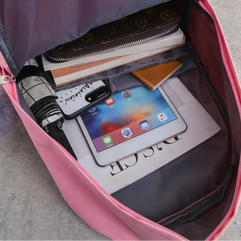 5pcs/set School Bag for Teenage Solid Backpack Schoolbag Women Student Bag Lace Bow Bundle Backpack Drop shipping
