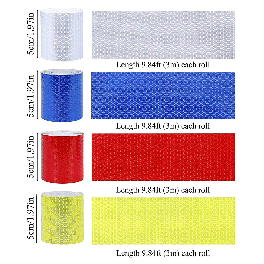 High Visibility Reflective Safety Tape for Bikes and Accessories - Waterproof 5cm x 1m