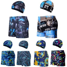 1 комплект/2 шт., профессиональные мужские плавки, плавки для улицы, боксеры с шапочкой для плавания+ пляжные шорты Mayo De Praia Homens