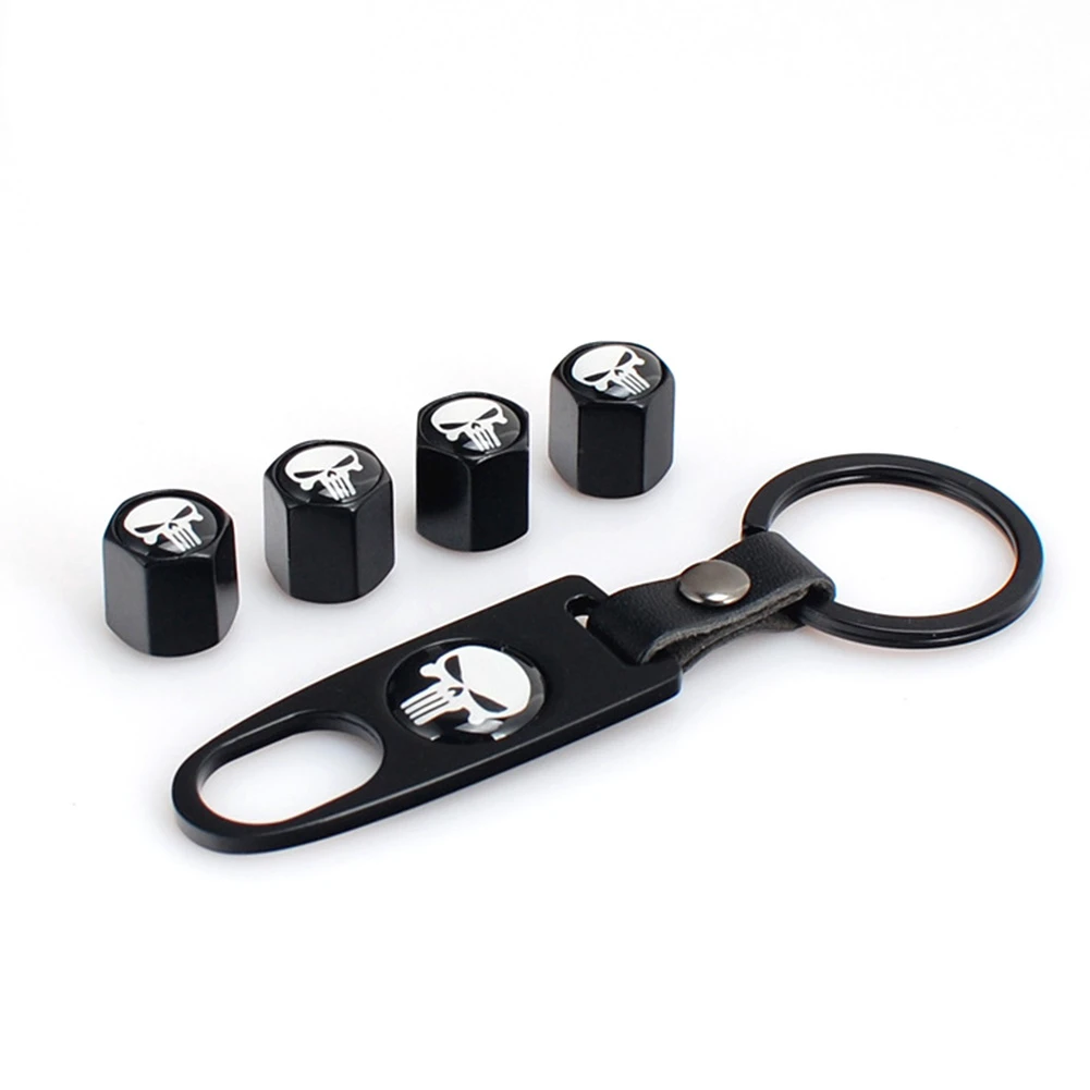 Высококачественный автомобильный бандаж Колеса Стволовые воздушные колпачки клапана набор ключей Череп Каратель чёрный для автомобильного стайлинга