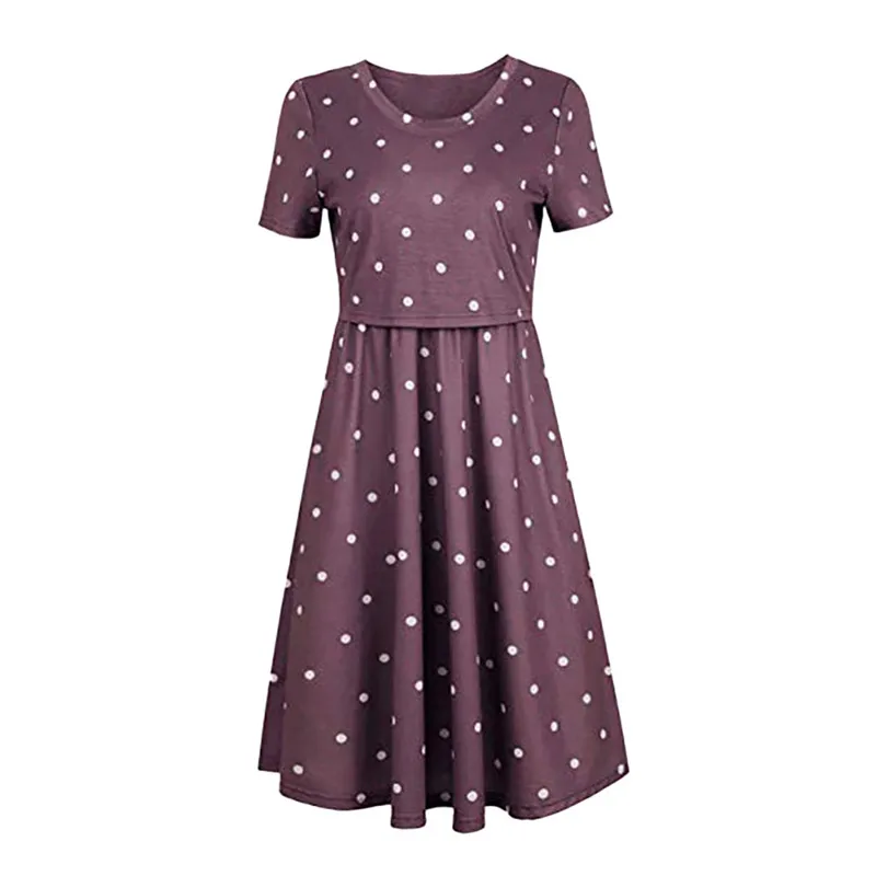 Women pregnant dress casual Short sleeve Dot nursing dress Breastfeeding Dresses For Pregnant Women vestidos Dropshipping