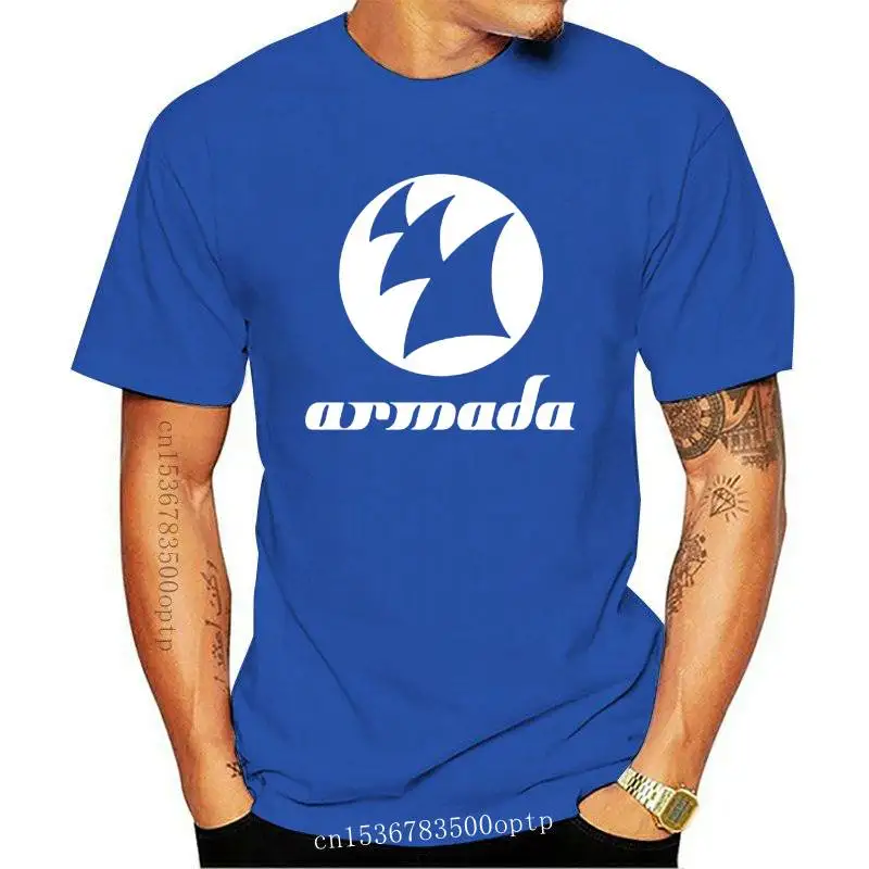 ARMIN VAN BUUREN Armada Logo Eletro Music Men's White Black T-Shirt Size S-3XL