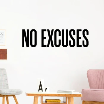 

No Excuses Motivation Quote Wall Stickers Living Room Bedroom Home Decor Gym Workout Fitness Vinyl Decal Sport Wall Art Mural