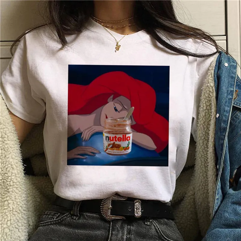 Nutella Kawaii футболка с принтом женская 90s Harajuku Ullzang модная футболка графическая Милая мультяшная футболка корейский стиль Топ Тройники женские