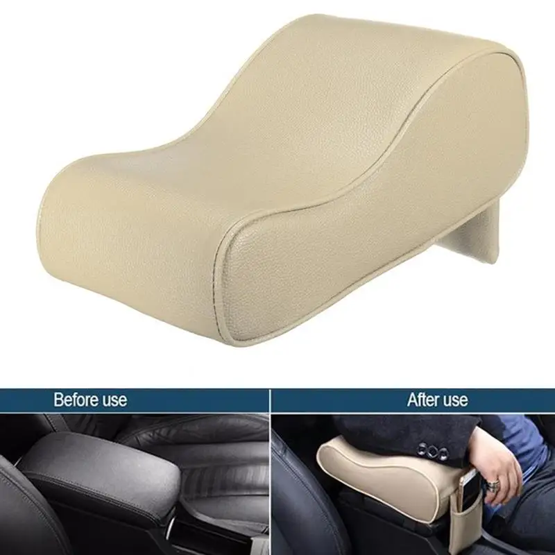 Universal Car Center Console Cushion Leather Armrest Pad Rest Pillow