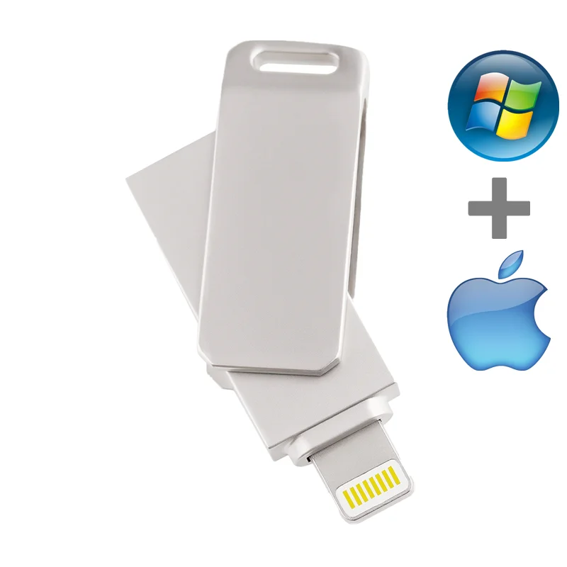Металлический USB-флеш-накопитель для ipad iphone 13 12 11 X 9 8 7 6 флешка OTG 16 ГБ 32 64 128 карта