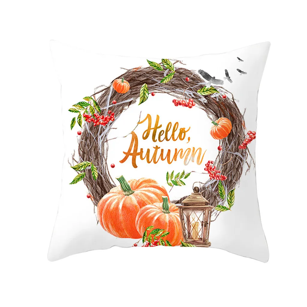 

Original ISHOWTIENDA Fall Halloween Pumpkin Pillow Case Waist Throw Home Dropshipping 20