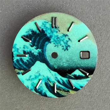 

28.5mm Watch Dial for 8215 8200 821A 2836 Full Luminous Kanagawa Surfing Dial for ETA 2824 for Mingzhu 2813 Movement