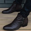 Ankle Round Toe Zip Men Chelsea Boots Med Sewing Solid Vintage Motorcycle Boots spring Autmn British Style Shoes ► Photo 2/6