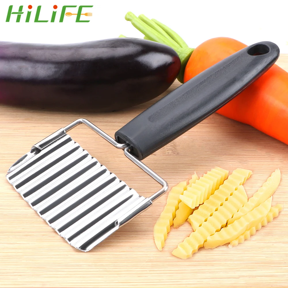 HILIFE приспособление для нарезки овощей прочный картофеля нержавеющая сталь волнистый нож для картошки фри овощные нож кухонные гаджеты резак