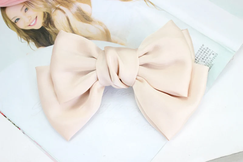 A639 beige Модный трехслойный большой бант для волос для женщин, заколки для волос, аксессуары для волос для девочек, заколка для волос, лента для волос gumki do wlosow opaska - Цвет: A639 beige