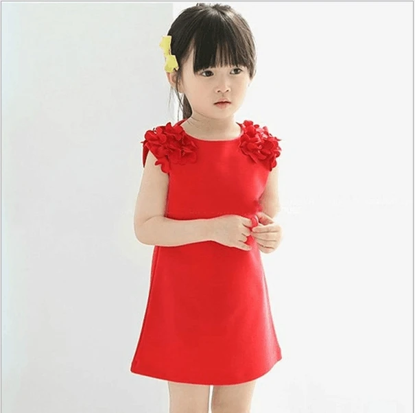 Женская одежда; летнее платье для девочек с цветочным принтом и рукавами-крылышками; Новинка года; милая летняя детская одежда принцессы; вечерние платья - Цвет: F05-red
