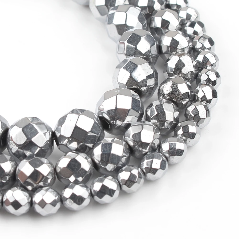 Rhodium Rose Gold Plated Hematite Beads - Premium Natural Stones for DIY Bracelet and Jewelry Making