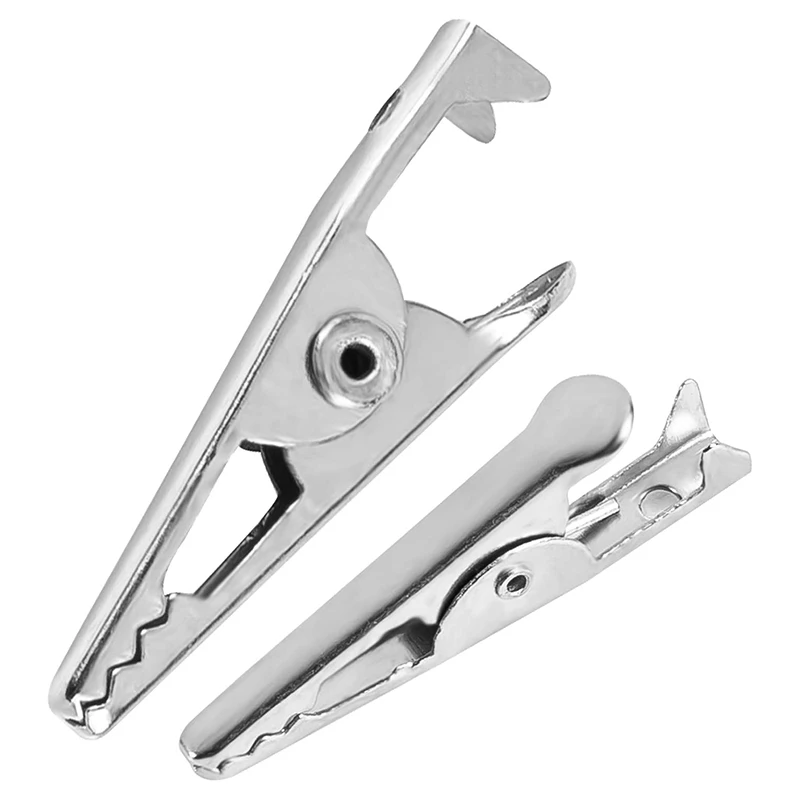 Alligator Clips Electric Test Clamp Test Clip Test Leads Alligator Clip Adapter Electrical Clamp 100PCS 1.06IN / 27mm Mini Metal Alligator Clips, Crocodile Clamps Silver Tone Nickel Plated Test Line Spring Clamps.