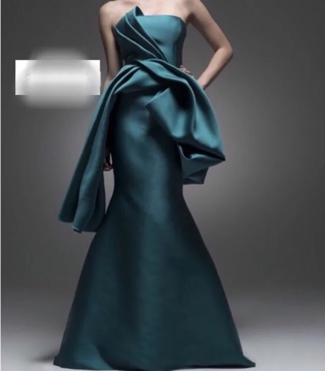 

2018 Elegant Custome A-line Floor-length Strapless vestidos formal evening gowns women elegant mother of the bride dresses