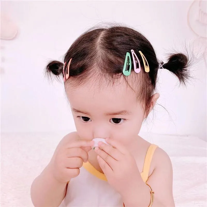 50Pcs/Box Korean 3cm Hair Clips Children Cute Hair Accessories Styling Candy Color Dripping Hairgrips Solid Barrettes Headdress