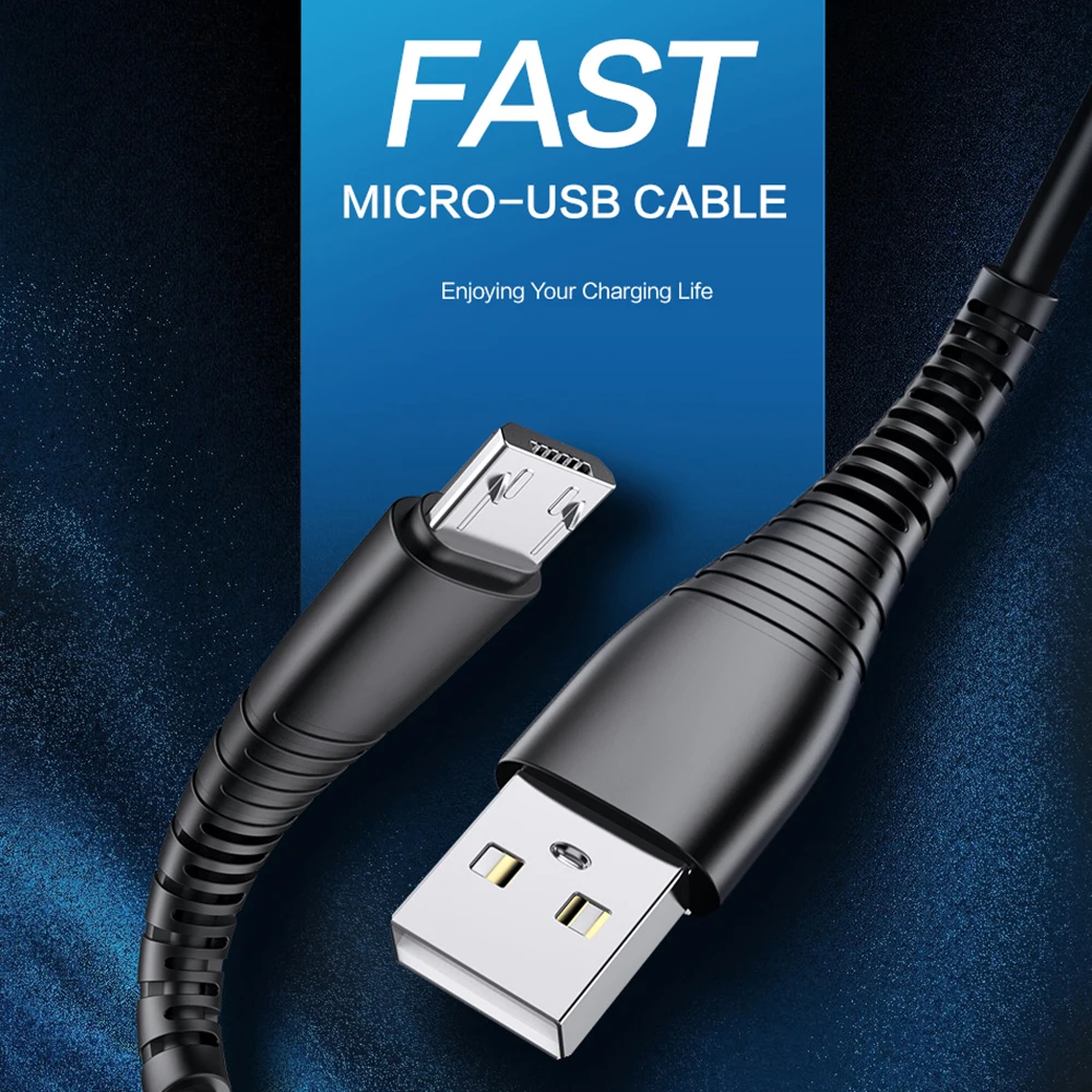 1 м кабель Micro Usb 5 в 2.4A зарядный для быстрой зарядки samsung Xiaomi iPhone iOS Android Кабели USB B