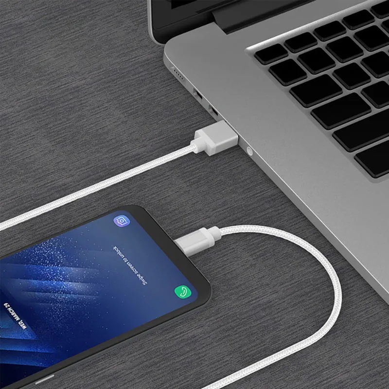 Micro USB/Тип-C кабель для быстрой зарядки и передачи данных линии передачи данных 1 M/2 M нейлоновая оплетка и алюминиевый сплав