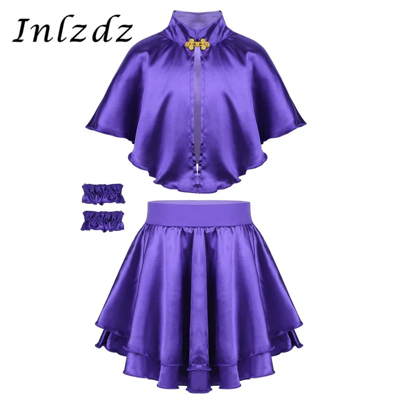 

Kids Girls Greatest Show Cosplay Costume Outfit Cape with Skirt and Wristband Fancy Dress Set for Cosplay Theatre Musicals Party