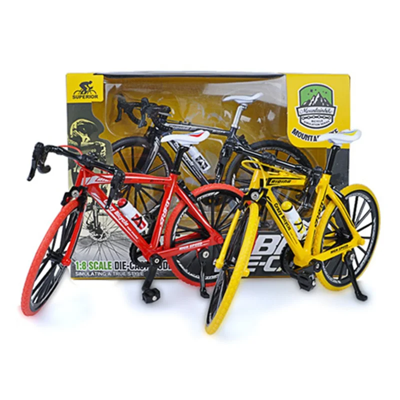 

1:8 Simulation Bicycle Bend Road Mini Racing Toys Crazy Magic Finger Bike Alloy Bicycle Model Adult Collection Gifts