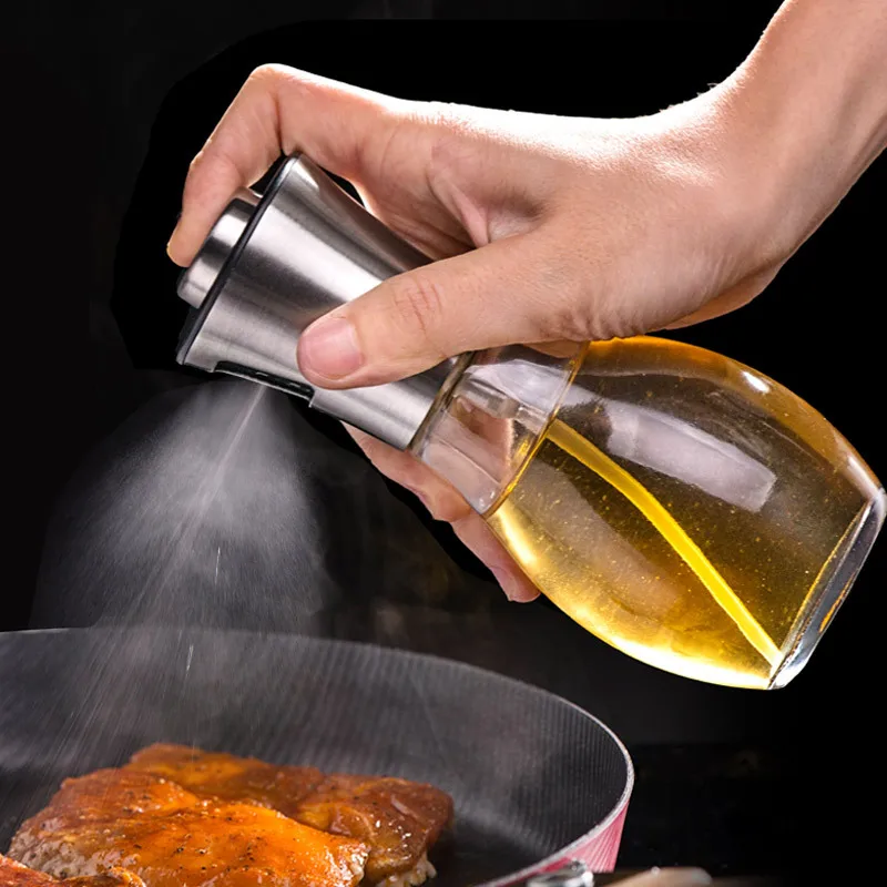 

Olive Oil Sprayer for Cooking Refillable Oil and Vinegar Dispenser Bottle with Basting Brush, Funnel for BBQ, Salad,Grilling