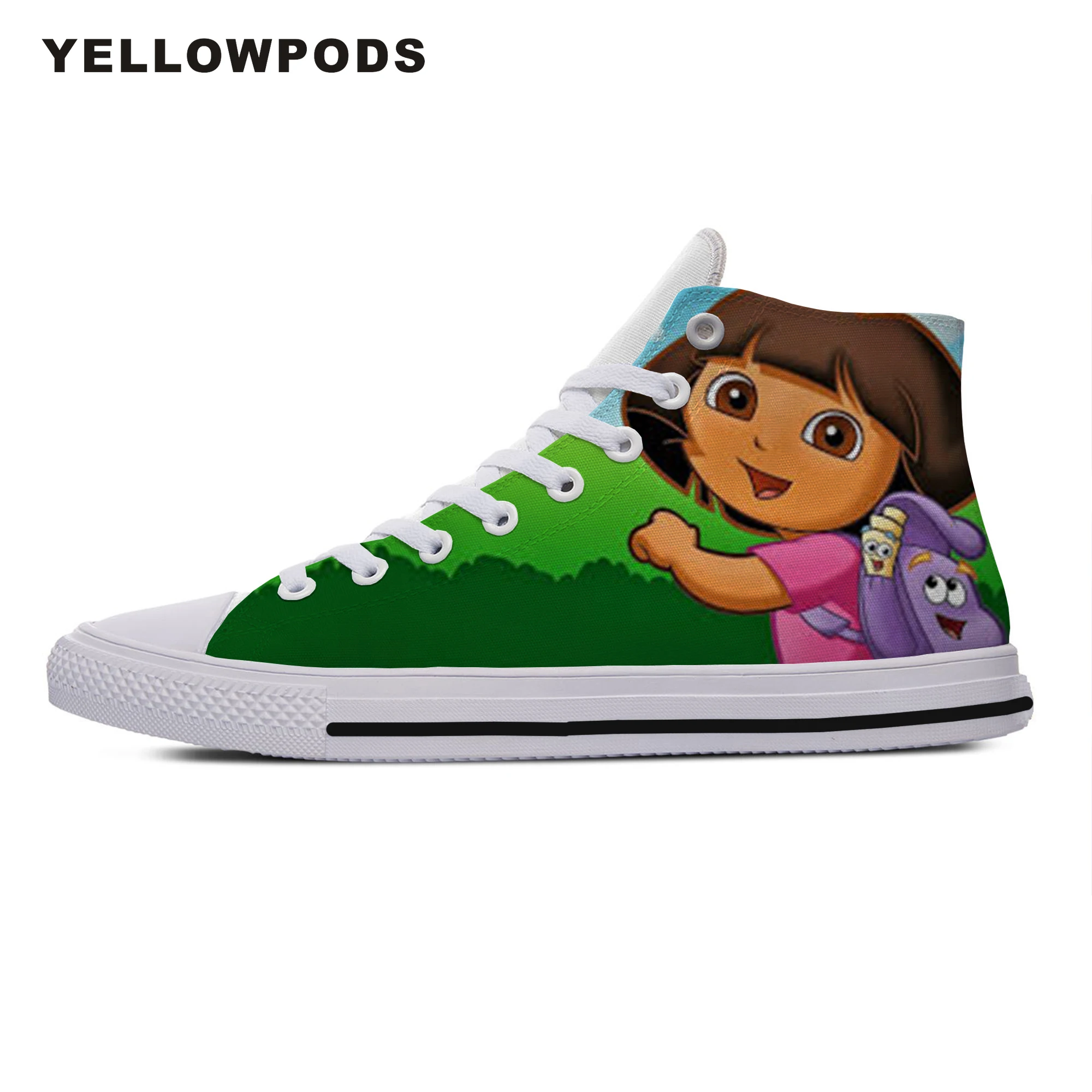 

Customized Running Shoes Hot Cool High Handiness Cartoon The Explorer For Men Dora Cute Cartoon Custom Sneakers White