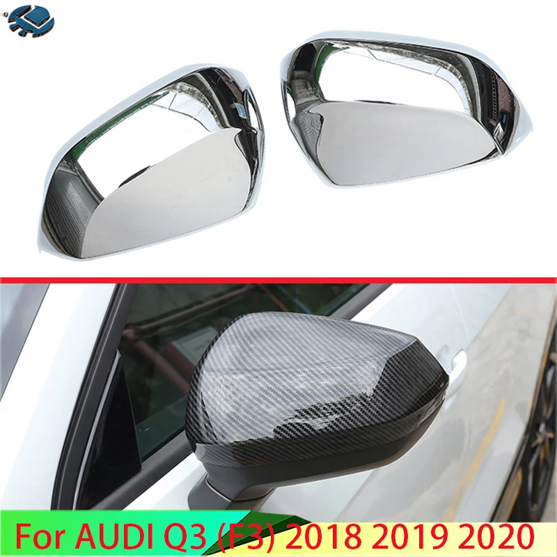 

Автомобильные аксессуары для AUDI Q3 (F3) 2018-2020, накладки на боковое зеркало двери ABS Chrom, накладки на крышку заднего вида, накладки на Молдинг