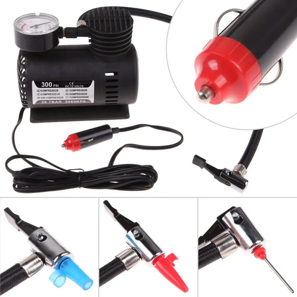 

12V Universal Portable Versatile Auto Car Electric Air Compressor Bicycle Motor Wheel Tire Tyre Infaltor Pump 300 PSI CSL