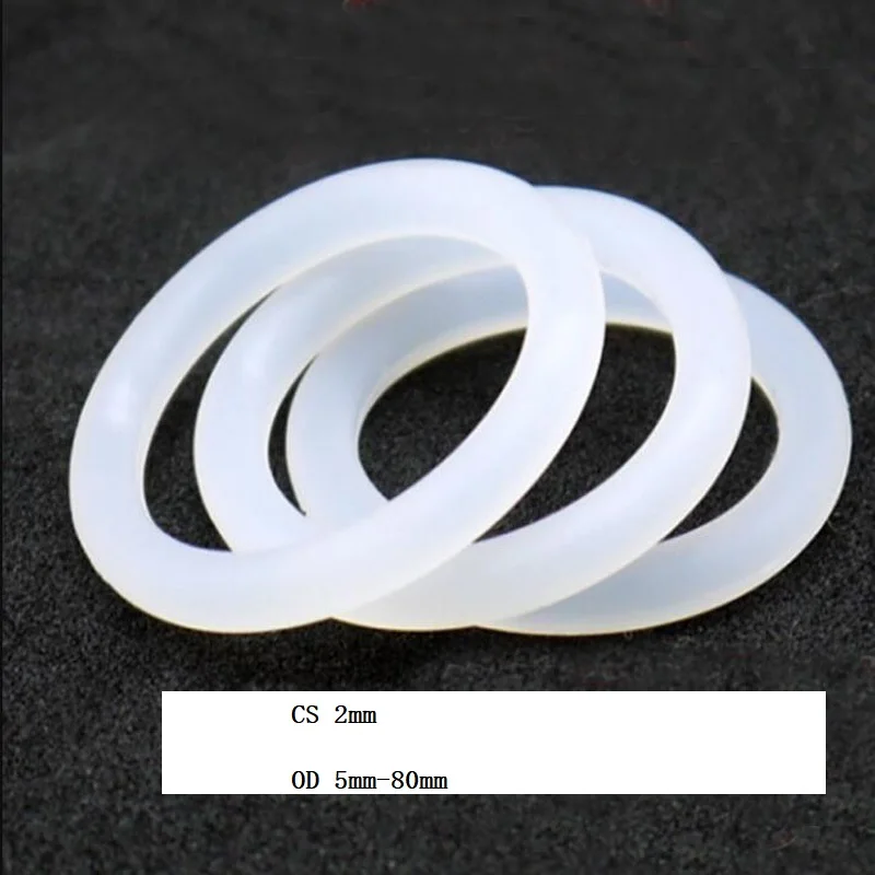 CS2mm OD5mm-90mm White Silicone O-ring Waterproof Sealing Ring High Temperature Resistant O Seal Rubber Gasket | Обустройство дома