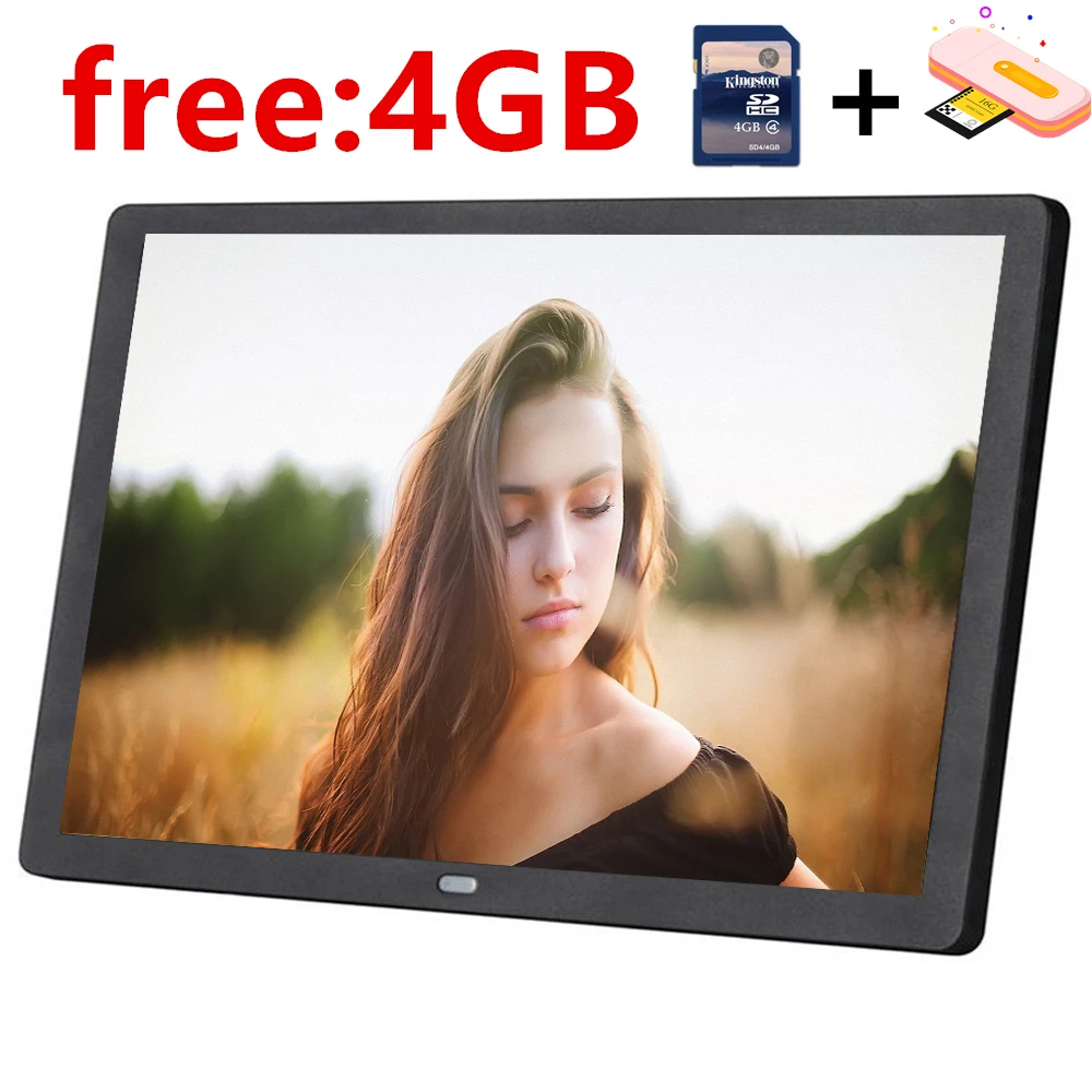 デジタルフォトフレーム,10インチLEDディスプレイ,HD 1024x600,電子アルバム,音楽映画,フル機能,優れたギフトデジタルフォト