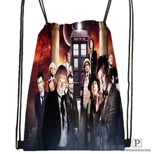 Custom DOCTOR WHO походная сумка на шнурке милый рюкзак для детей(черная спинка) 31x40 см#180531-04-73