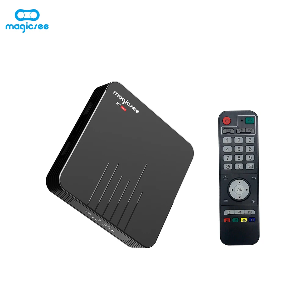 

Magicsee N5 Max Android TV Box Smart Android 9.0 Set Top Box S905X2 4K 4GB 32GB 2.4G & 5G WiFi & 1000M LAN DLNA HD Media Player