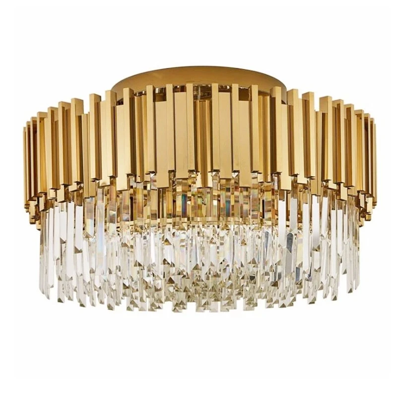 3 layer LED Modern Silver Gold Crystal Oval Round Lamparas De Techo Ceiling Lights.Ceiling Light.Ceiling Lamp For Foyer