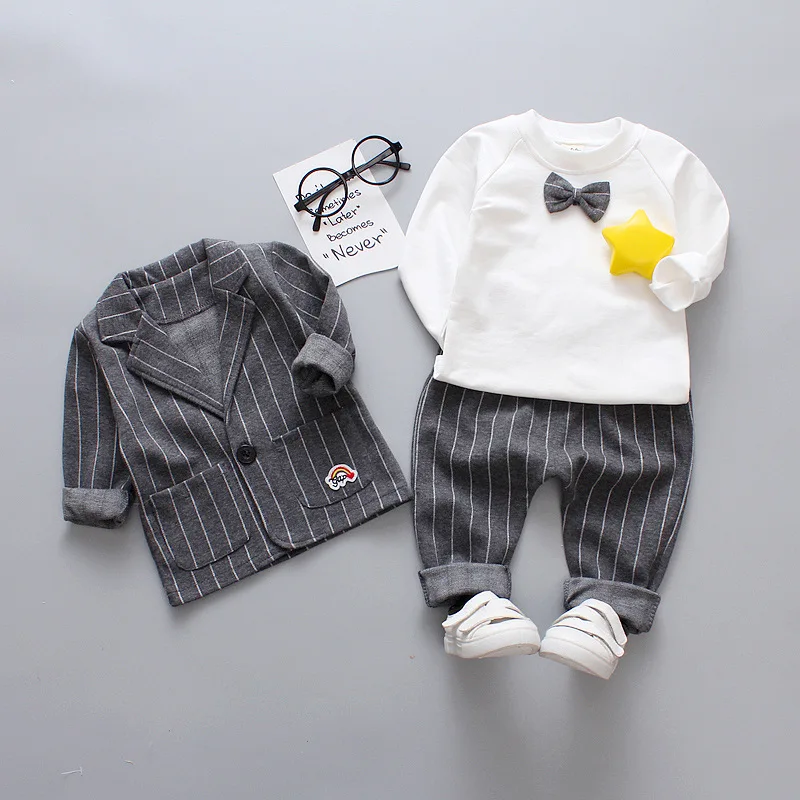 

2019 New Style Young CHILDREN'S Suit Three-piece Set-Men's Suit 0 a 1-Year-Old 3 Fashion Korean-style 2 a Year of Age Baby Autum
