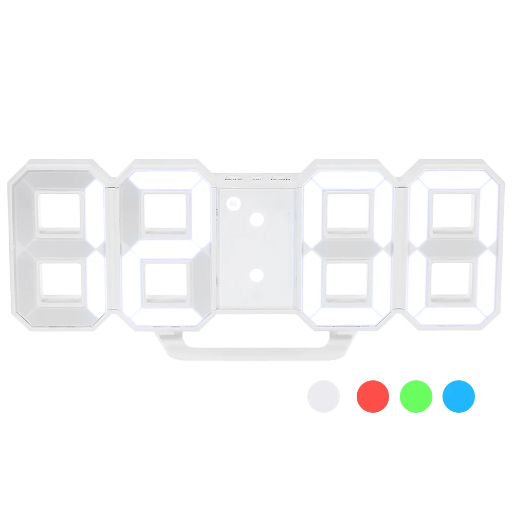 

Hot Multifunctional Large LED Digital Wall Clock 12H/24H Time Display With Snooze Function Adjustable Luminance Alarm Clock