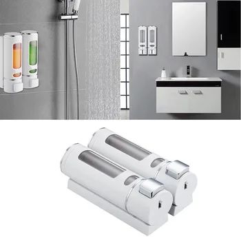 

Bathroom Hand Soap Dispenser Plastic Liquid Soap Dispenser Wall Mounted Double Heads Pump For Bathroom Shower Bath Kitchen Sink