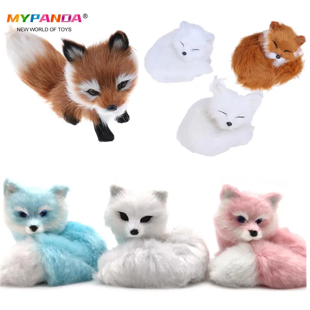 Hot Sale Small Simulation Fox Toy Mini Squatting Model Home Decoration Wedding Birthday Gift Stuffed Plush Toys | Игрушки и хобби