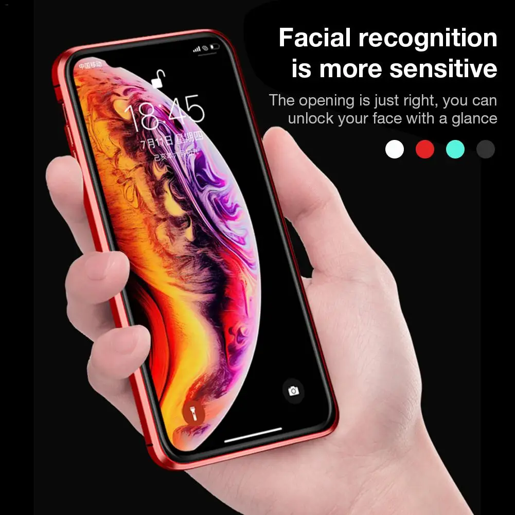 Защитный чехол с защитой от пика для IPhone Магнитная металлическая рамка двухсторонняя закаленная стеклянная втулка Поддержка беспроводной