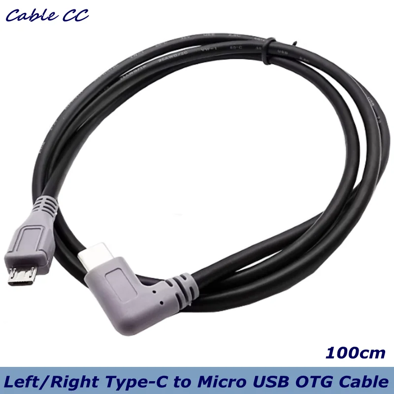 Micro USB мужчина к 3 1 Type c male с поворотом на 90 градусов преобразователь OTG адаптер