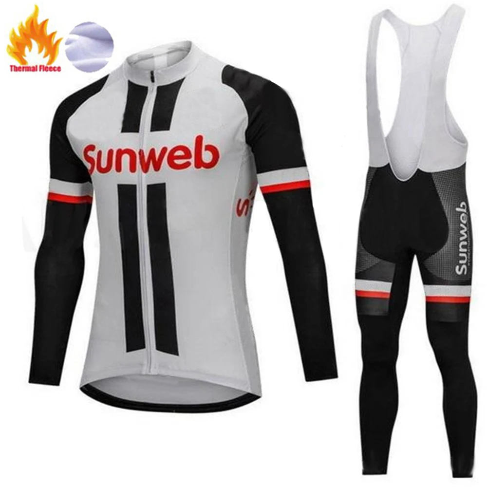 SUNWEB mallot ciclismo с длинным рукавом Велоспорт Зимние Джерси костюмы для мужчин набор для езды термо флис Maillot 12D PAD длинные брюки