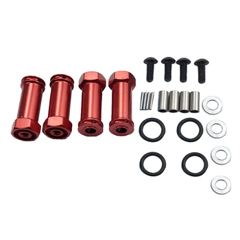 

ABKT-12Mm Aluminum Wheel Hex Adapters Long 29Mm Extension RC Car Conversion Parts for 1/12 Wltoys 12428 12423 Red