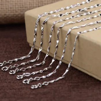 

S925 Silver Necklace Jewelry Wholesale Plain Silver Ingot Chain Style Is Simple And Beautiful Gift