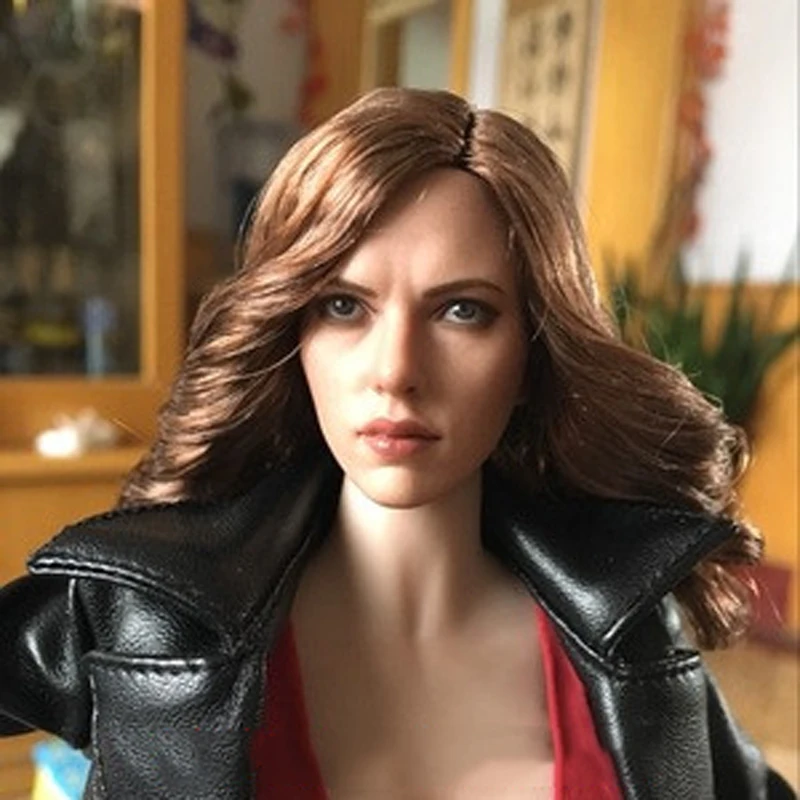 CopyCat 1/6 Капитан Америка Скарлет Johansson голова скульптура Черная Вдова резьба для 12