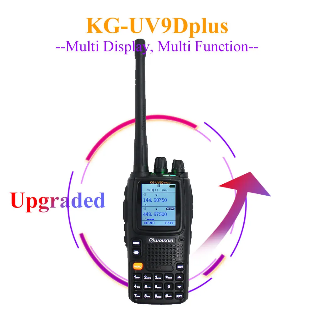 Wouxun KG-UV9D Plus Walkie Talkie UHF/VHF мульти диапазон приема 76-180/230-250/350-512/700-985 МГц FM многочастотный приемопередатчик