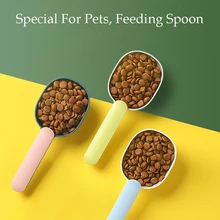 Creative Portable Pet Food Scoop Mutli-function Cat Dog Feeding Spoon with Sealing Bag Clip for Pet Supplies Food Spoon