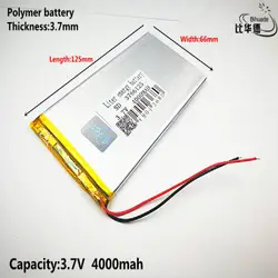 1 шт./лот хорошего качества 3,7 V, 4000 mAH 3766125 полимер литий-ионный/литий-ионный аккумулятор для планшетных ПК, gps, mp3, mp4