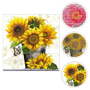 

1 Set Portable DIY Pretty Beautiful Rhinestones Picture Embroidery Cross Painting Flower Diamonds Painting Stitch Picture