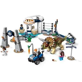 

New Jurassic World Dinosaur Triceratops T.Rex Transport 75937 Building Block Bricks DropShip Toys For Children Christmas Gifts